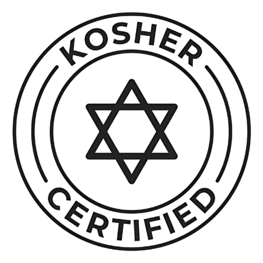 Kosher certified badge used by food supplier in Latin America for international exports