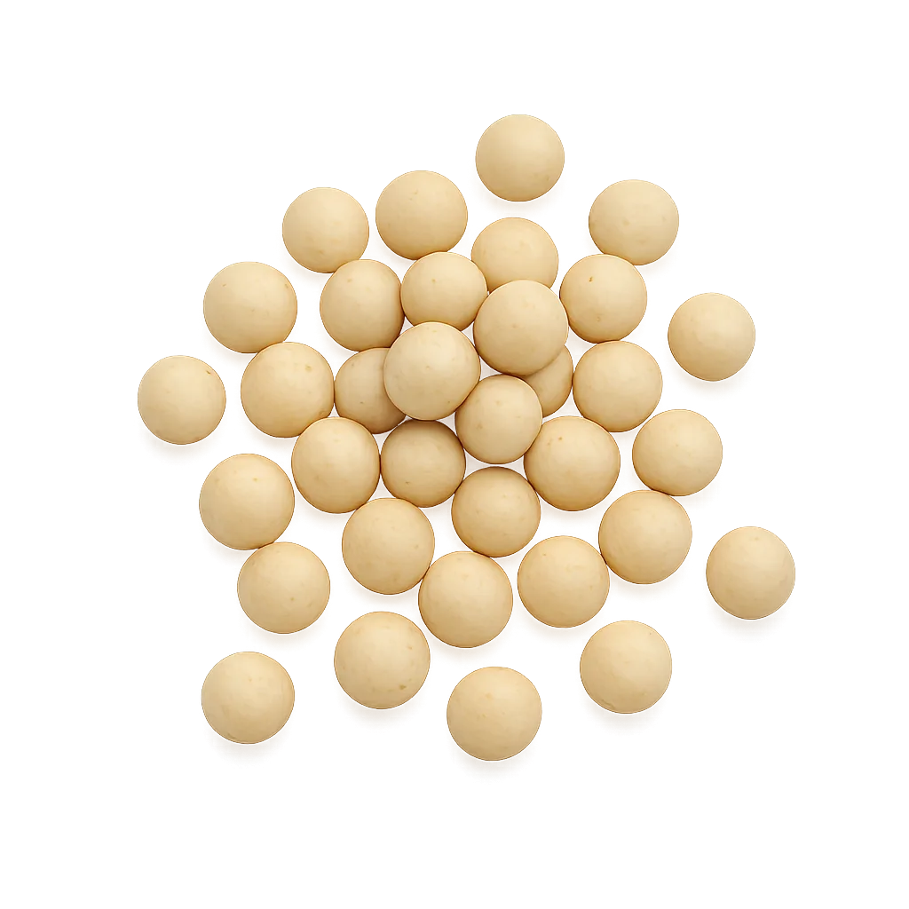 Vanilla-colored puffed quinoa cereal balls – food supplier Latin America